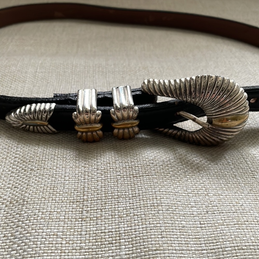 Vintage Navasota black leather belt size L